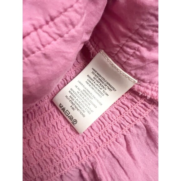 Free People Chloe Top Long Sleeve Wired Sweetheart Neckline Smocked Pink Small - Picture 8 of 10